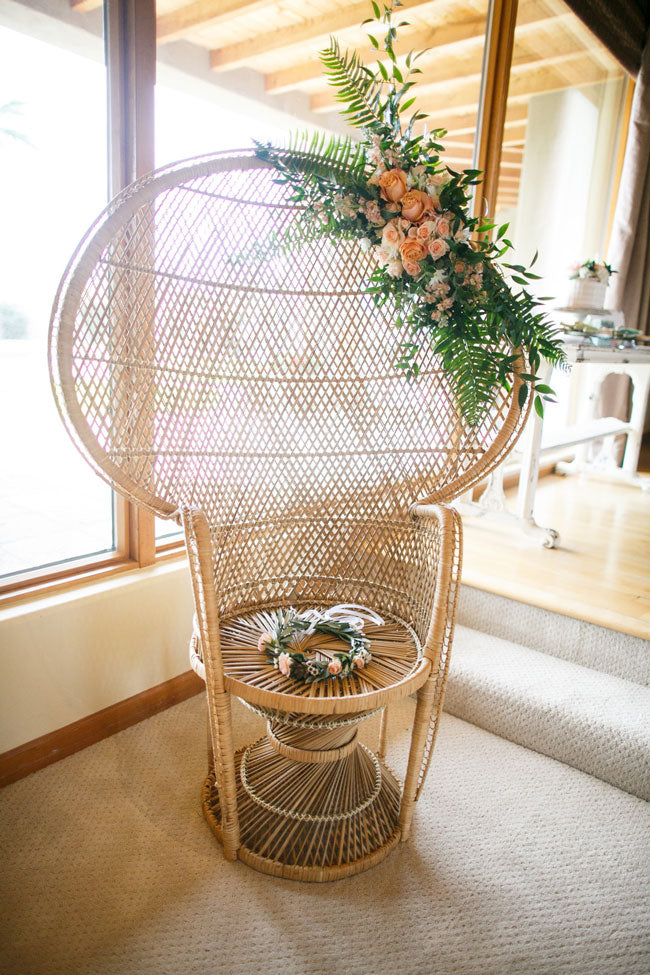 Peacock Wicker Chair 56” Tall (RENTAL ONLY)